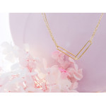 Naszyjnik srebrny pozłacany podwójny z dwoma dużymi ogniwami