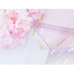 Naszyjnik srebrny pozłacany podwójny z dwoma dużymi ogniwami