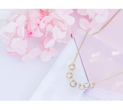 Pozłacany srebrny naszyjnik, 45 cm, 2.28g-2.33g