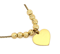 Srebrny naszyjnik pozłacany z sercem 45cm