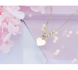 Srebrny naszyjnik pozłacany z sercem 45cm