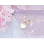 Srebrny naszyjnik pozłacany z sercem 45cm