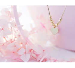 Srebrny naszyjnik pozłacany z sercem 45cm