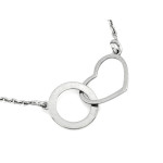 Srebrny naszyjnik z sercem, długość 45cm