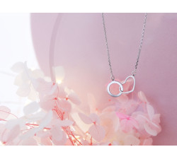 Srebrny naszyjnik z sercem, długość 45cm