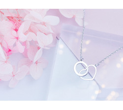 Srebrny naszyjnik z sercem, długość 45cm