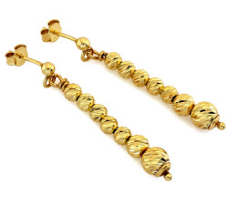 Kolczyki srebrne długie wiszące z kulkami