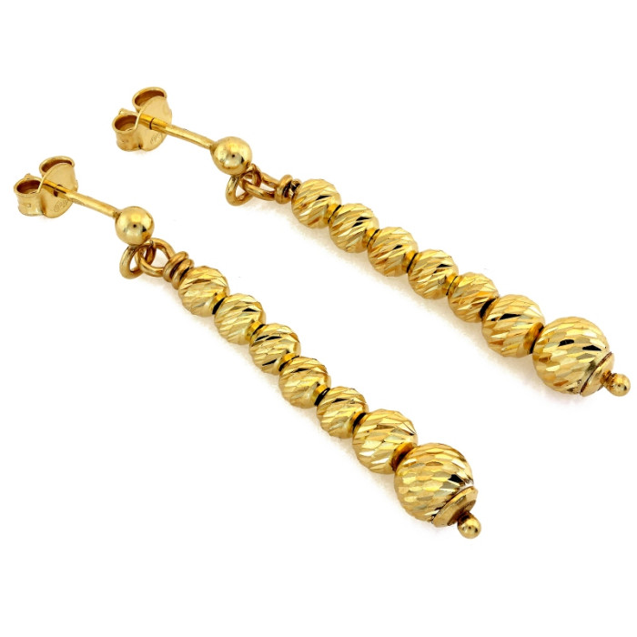 Kolczyki srebrne długie wiszące z kulkami