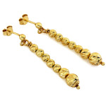 Kolczyki srebrne długie wiszące z kulkami