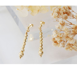 Kolczyki srebrne długie wiszące z kulkami