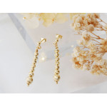 Kolczyki srebrne długie wiszące z kulkami