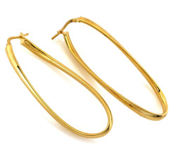 Duże srebrne kolczyki pozłacane owalne