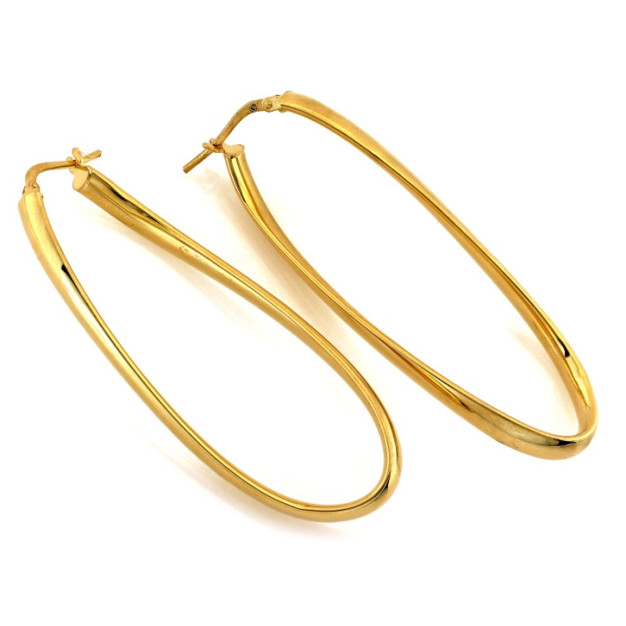 Duże srebrne kolczyki pozłacane owalne