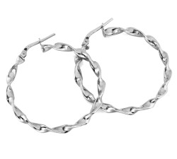 Srebrne kolczyki koła skręcone angielskie 37mm