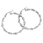 Srebrne kolczyki koła skręcone angielskie 37mm