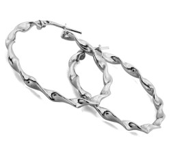 Srebrne kolczyki koła skręcone angielskie 37mm