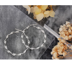 Srebrne kolczyki koła skręcone angielskie 37mm