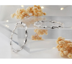 Srebrne kolczyki koła skręcone angielskie 37mm