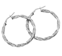 Srebrne kolczyki duże skręcone koła 40mm