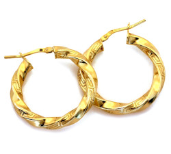 Srebrne kolczyki pozłacane skręcone koła