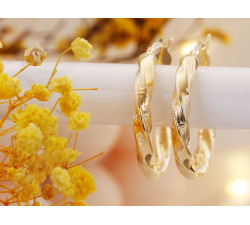 Srebrne kolczyki pozłacane skręcone koła