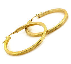 Srebrne kolczyki pozłacane koła kółka zdobione 42mm