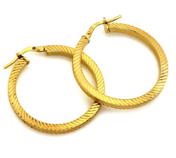 Kolczyki srebrne pozłacane koła zdobione 32mm