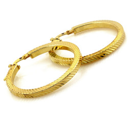 Kolczyki srebrne pozłacane koła zdobione 32mm