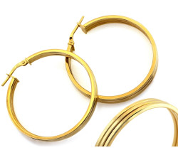 Kolczyki srebrne koła pozłacane 38mm