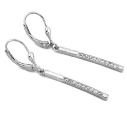 Srebrne kolczyki wiszące długie sztywne