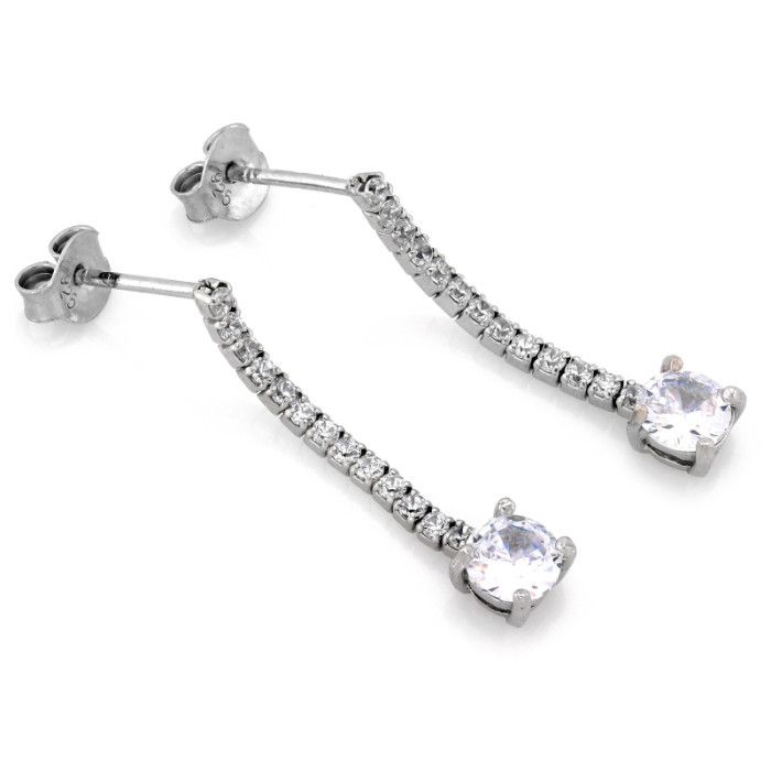 Srebrne kolczyki wiszące długie