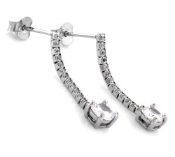 Srebrne kolczyki wiszące długie