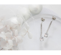 Srebrne kolczyki wiszące długie