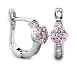 Srebrne kolczyki z kwiatuszkiem dla dziewczynki