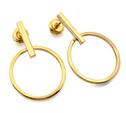 Kolczyki srebrne pozłacane modne kółka na sztyfcie