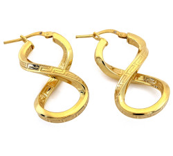 Srebrne kolczyki nieskończoność pozłacane dla kobiety