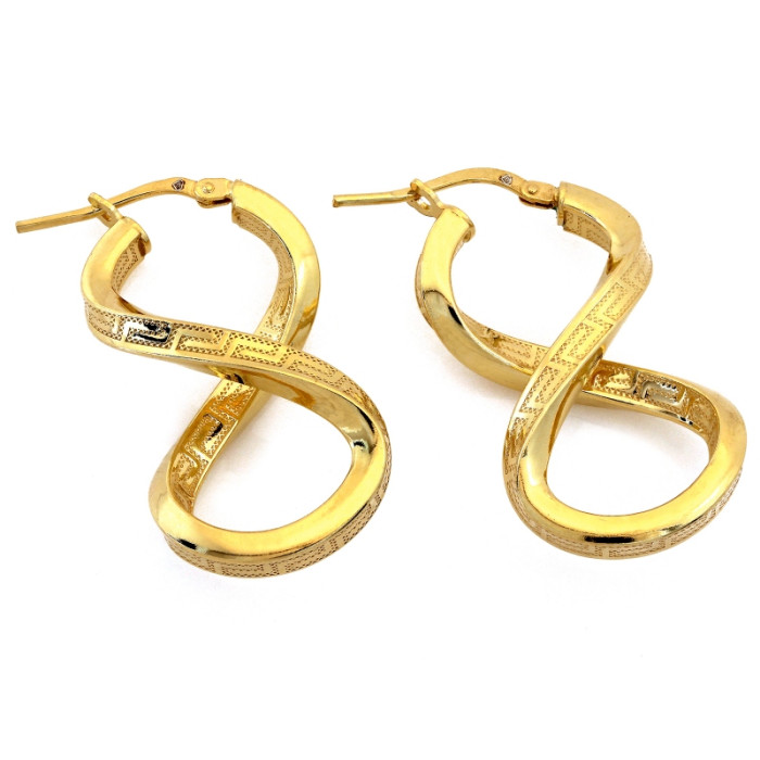 Srebrne kolczyki nieskończoność pozłacane dla kobiety