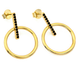 Kolczyki srebrne pozłacane z cyrkoniami