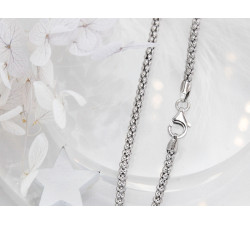 Srebrny łańcuszek rodowany 45cm