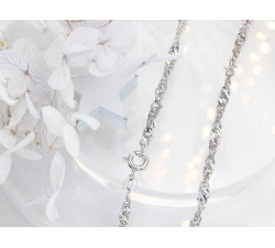 Srebrny łańcuszek Singapur, 45/50cm