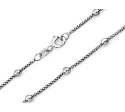 Łańcuszek srebrny koreana z kulkami