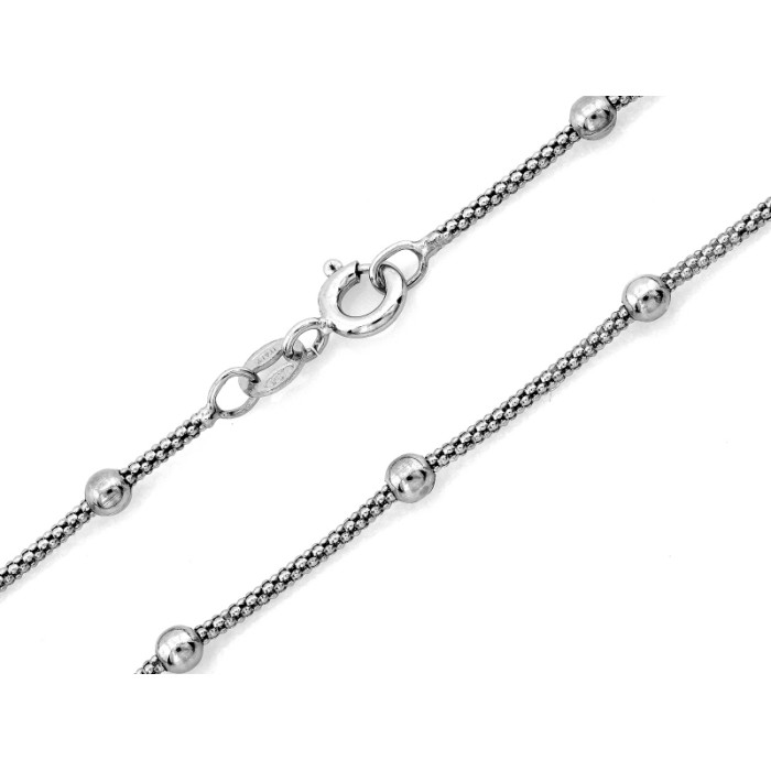 Łańcuszek srebrny koreana z kulkami
