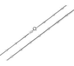 Łańcuszek srebrny koreana z kulkami