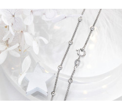 Łańcuszek srebrny koreana z kulkami