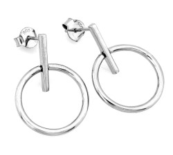 Srebrne kolczyki wiszące kółka 0.925