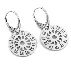 Srebrne kolczyki wiszące z blaszką