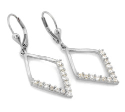 Srebrne kolczyki wiszące z cyrkoniami