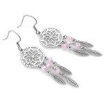 Srebrne kolczyki duży łapacz snów na biglu