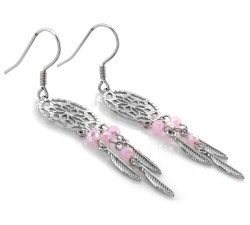 Srebrne kolczyki duży łapacz snów na biglu