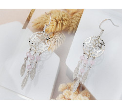 Srebrne kolczyki duży łapacz snów na biglu